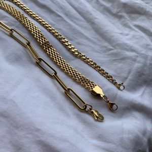 3 Stack Gold Plated Bracelets